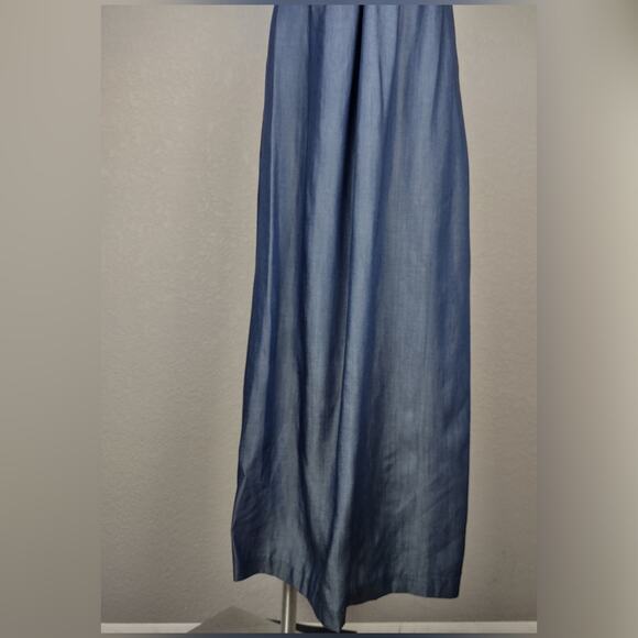 Saks Fifth Avenue Threads Maxi Denim Blue Slip Lyocell Dress Size Small - Picture 11 of 16